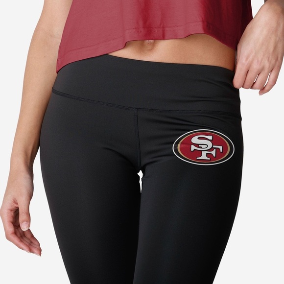 San Francisco 49ers Women’s Calf Logo Black Leggings - Picture 7 of 13